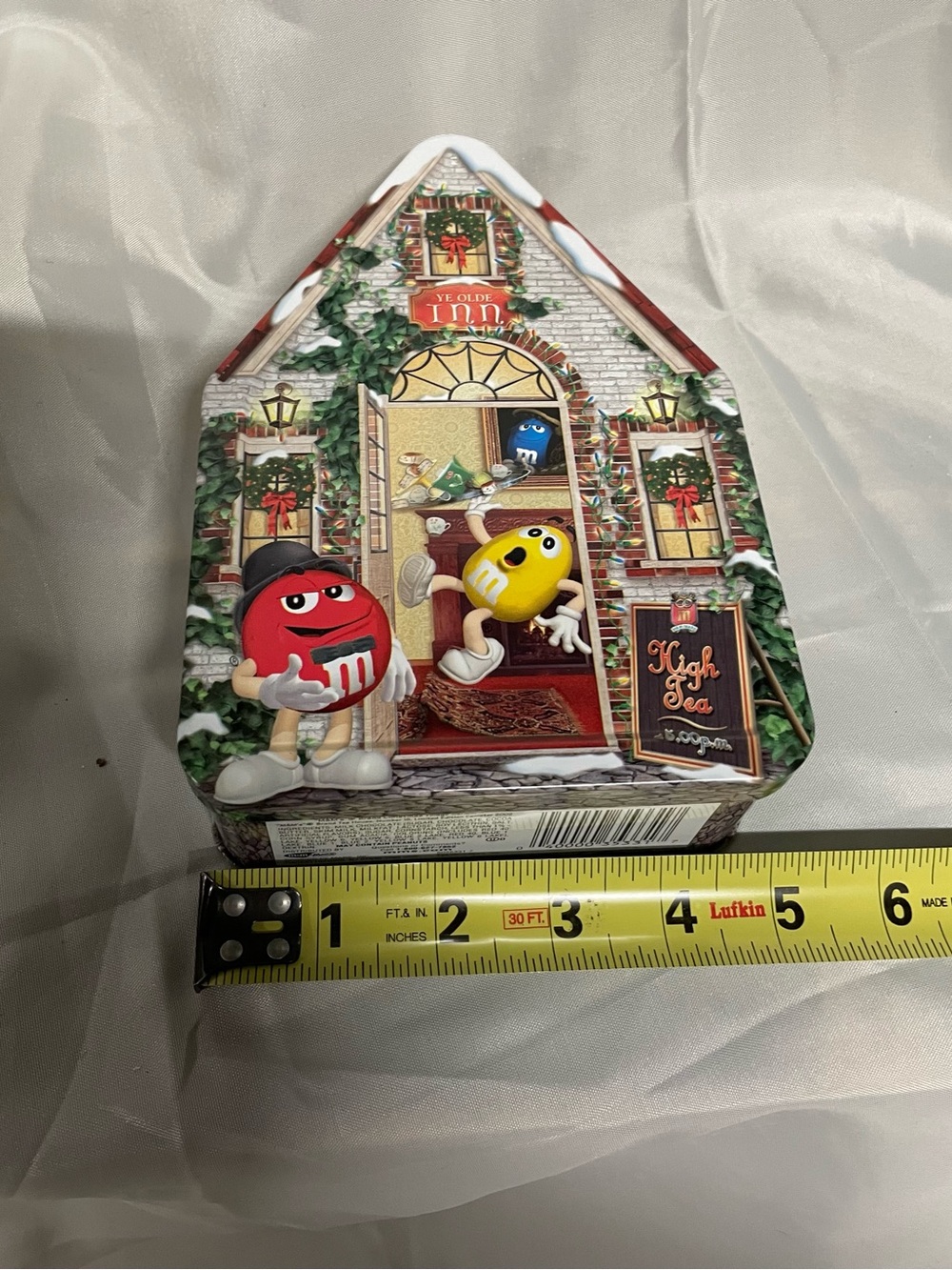 M&M'S Holiday Tin with Red and Yellow Characters